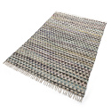 Tapis en chiffons « Lindby » - Multicolore/bleu