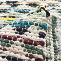 Tapis en chiffons « Lindby » - Multicolore/bleu