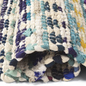 Tapis en chiffons « Lindby » - Multicolore/bleu