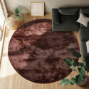 Tapis rond \'Aranga Super Soft\' 160cm - Brun foncé