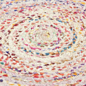 Tapis rond \'Flätan\' 120cm - Blanc/Multi