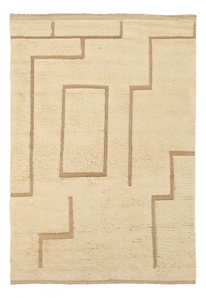 Tapis Rrya \'Laine tissée à la main Kiberg\' - Blanc dans le groupe Décoration / Tapis / Tapis en ry chez Reforma (V10200)