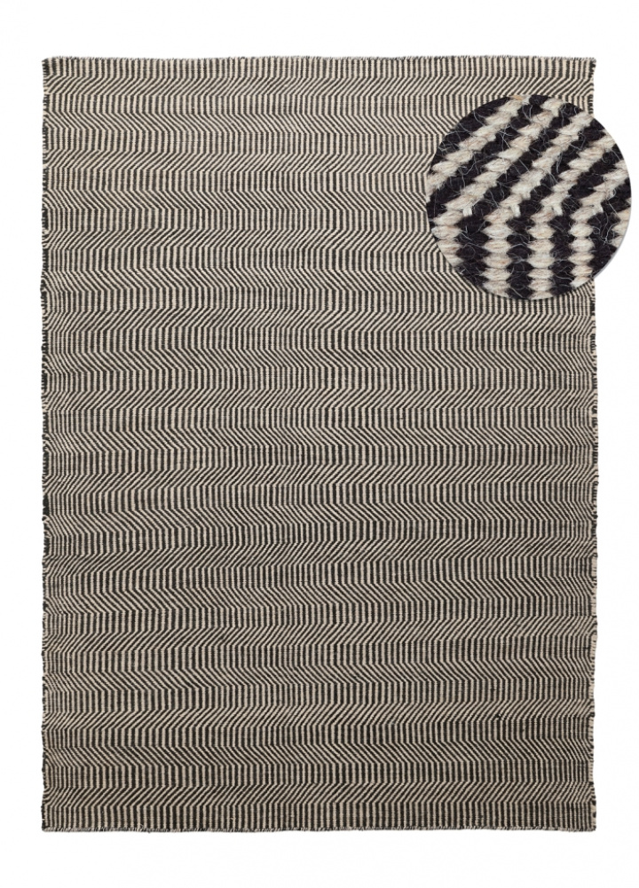 Tapis en laine \'Larkana\' - Beige/noir dans le groupe Décoration / Tapis / Tapis en laine chez Reforma (V102011)