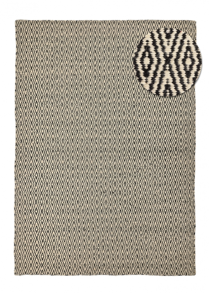 Tapis en laine \'Monastir\' - Noir et blanc dans le groupe Décoration / Tapis / Tapis en laine chez Reforma (V1020151001)