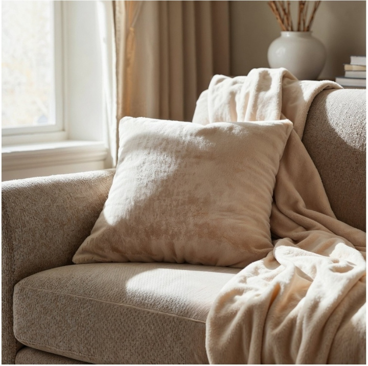Housse de coussin \' Aranga Super Soft \' 45 x 45 cm - Beige dans le groupe Décoration / Textiles / Housses de coussin chez Reforma (V10201573)