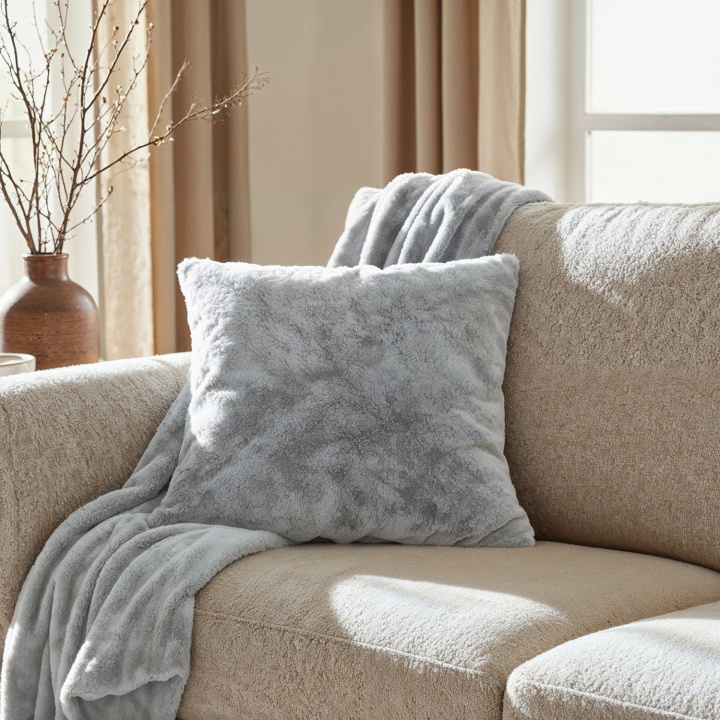 Housse de coussin \' Aranga Super Soft \' 45 x 45 cm - Gris dans le groupe Décoration / Textiles / Housses de coussin chez Reforma (V10201575)