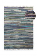 Tapis en chiffons « Home » - Multicolore/bleu
