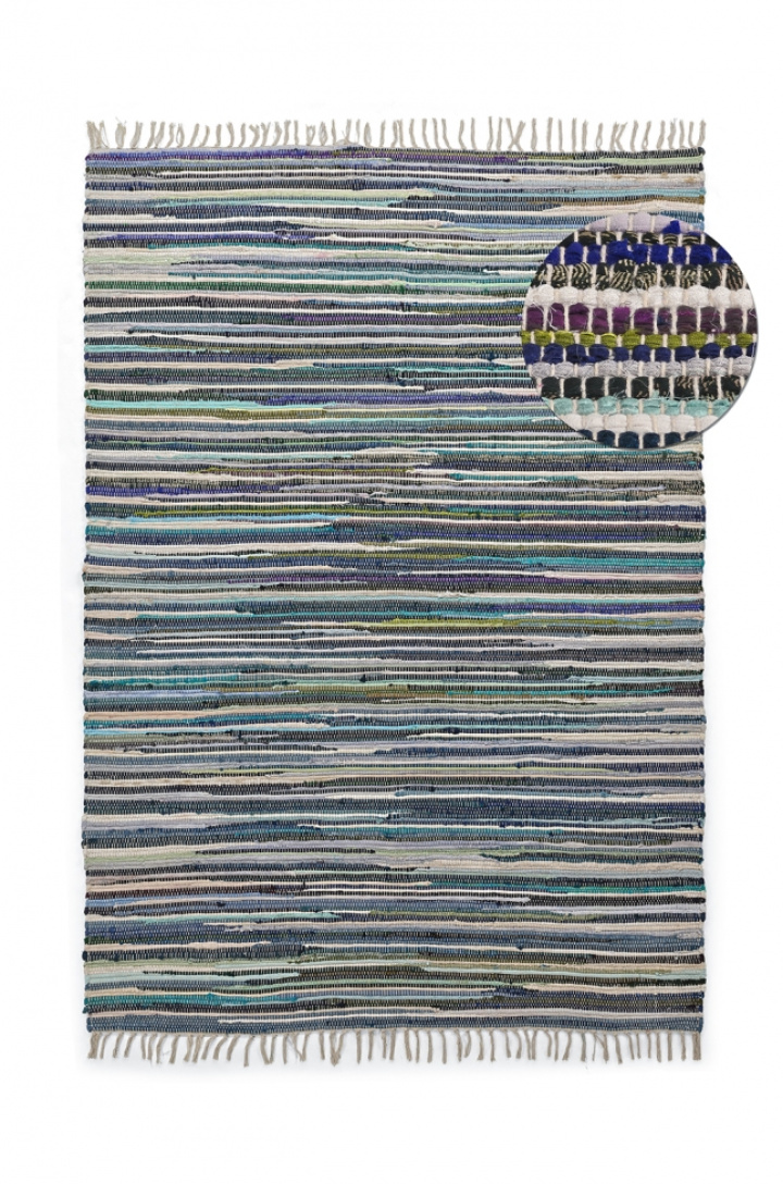 Tapis en chiffons « Home » - Multicolore/bleu dans le groupe Décoration / Tapis / Tapis tissés chez Reforma (V102016)