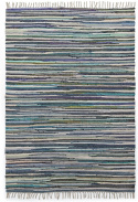 Tapis en chiffons « Home » - Multicolore/bleu