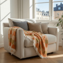 Tapis à carreaux \' Audrey Check \' 130 x 170 cm - Beige/jaune/orange