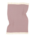 Couverture en coton \' Denisa Fishbone \' 130 x 170 cm - Rouge/blanc