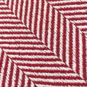 Couverture en coton \' Denisa Fishbone \' 130 x 170 cm - Rouge/blanc