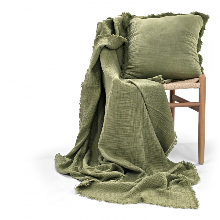 Housse de coussin \' Dorena \' 45 x 45 cm - Verte dans le groupe Décoration / Textiles / Housses de coussin chez Reforma (V10201749)