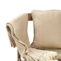 Housse de coussin \' Denisa Fishbone \' 45 x 45 cm - Beige/blanc