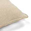 Housse de coussin \' Denisa Fishbone \' 45 x 45 cm - Beige/blanc