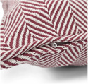 Housse de coussin \' Denisa Fishbone \' 45 x 45 cm - Rouge/blanc