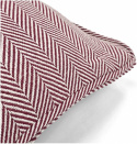 Housse de coussin \' Denisa Fishbone \' 45 x 45 cm - Rouge/blanc
