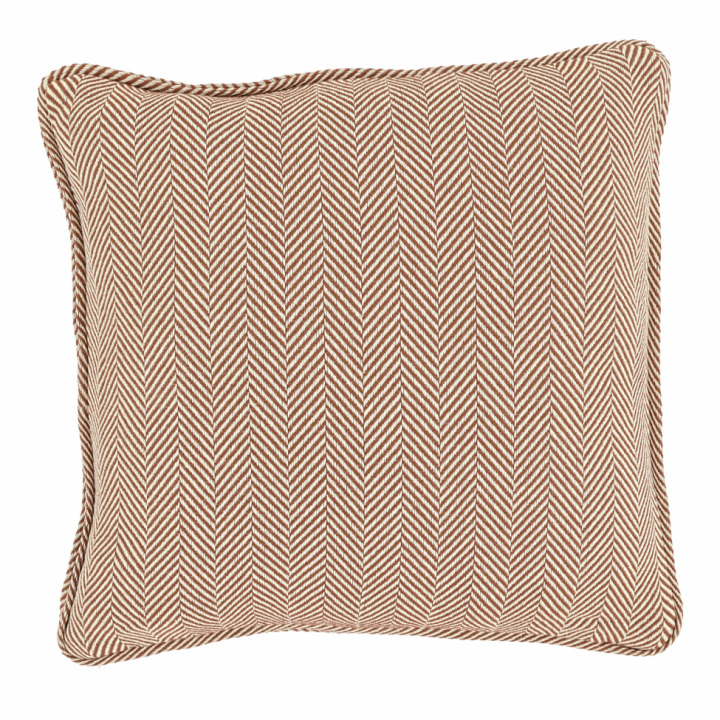Housse de coussin \' Denisa Fishbone \' 45 x 45 cm - Marron/blanc dans le groupe Décoration / Textiles / Housses de coussin chez Reforma (V10201758)
