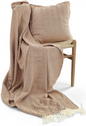 Housse de coussin \' Denisa Fishbone \' 45 x 45 cm - Marron/blanc