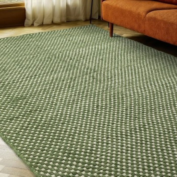 Tapis en laine \' Ovelia \' - Vert et blanc dans le groupe Tapis / Tapis en laine chez Reforma (V10258)