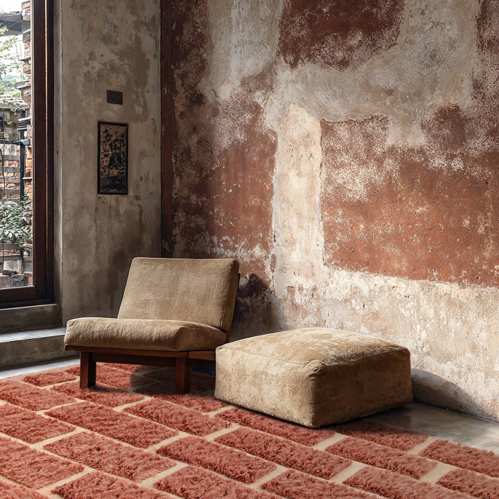 Tapis \'Leknes Laine Tissée à la Main\' - Terre Cuite dans le groupe Tapis / Tapis en ry chez Reforma (V10644)