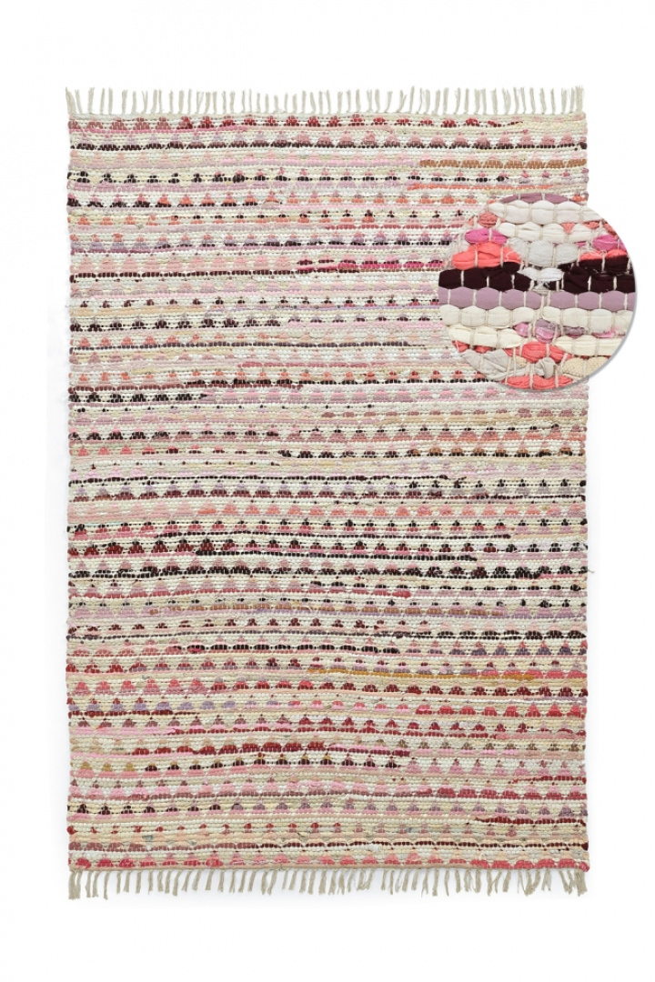 Tapis en chiffons « Lindby » - Multicolore/rose dans le groupe Décoration / Tapis / Tapis tissés chez Reforma (V16111)