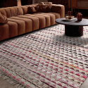 Tapis en chiffons « Lindby » - Multicolore/rose