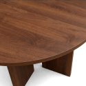 Table basse \'Créme\' Ronde 75 cm - Noyer