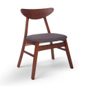 Chaise \'Asta\' - Noyer/Gris foncé