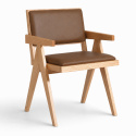 Fauteuil de table \'Jean\' - Chêne/Marron