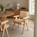 Fauteuil de table \'Jean\' - Chêne blanchi/Beige