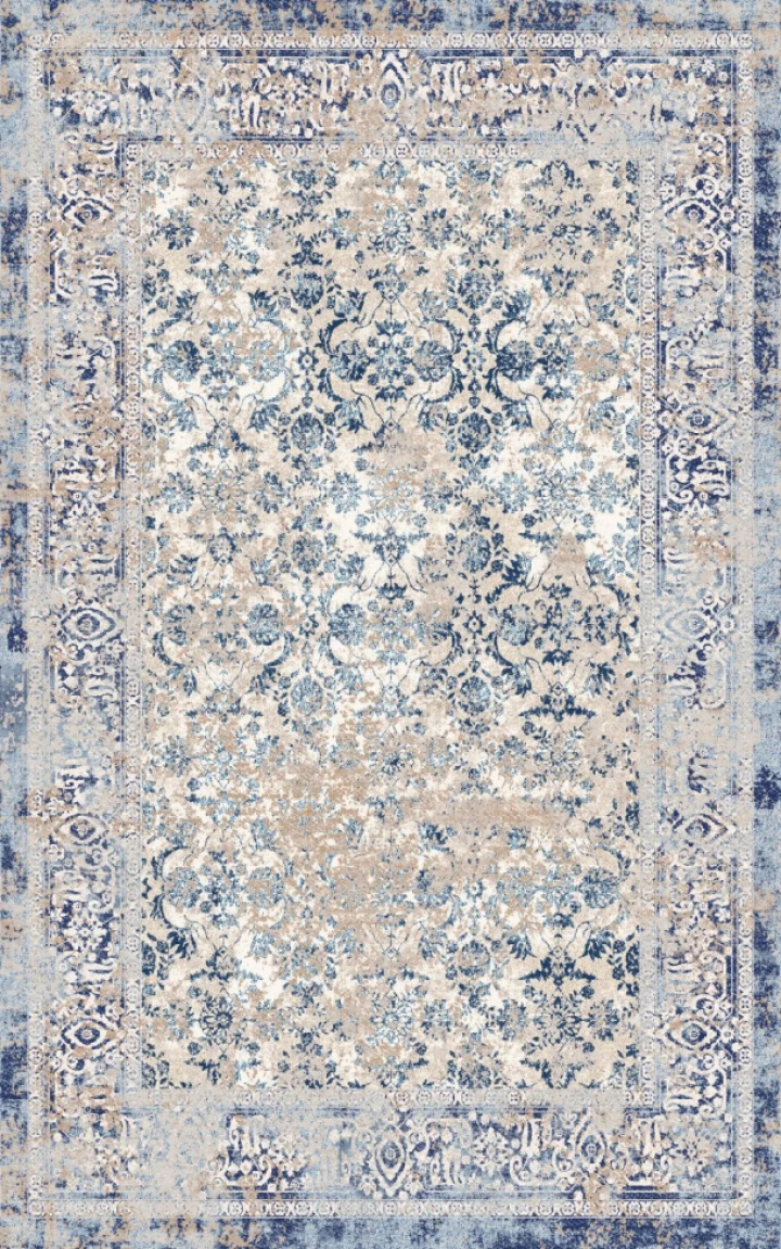 Tapis Wilton \'Denizli\' 200x280cm - Bleu dans le groupe Décoration / Tapis / Tapis tissés chez Reforma (X10116531)
