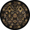 Tapis rond \'Fernana\' 160cm - Noir/Or
