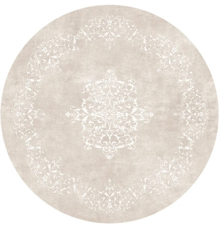 Tapis rond \'Santi\' 240cm - Beige/Blanc dans le groupe Décoration / Tapis / Tapis tissés chez Reforma (X10116907)
