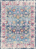 Tapis Wilton \'Bouhjar\' 80x350cm - Bleu/Rose/Multi