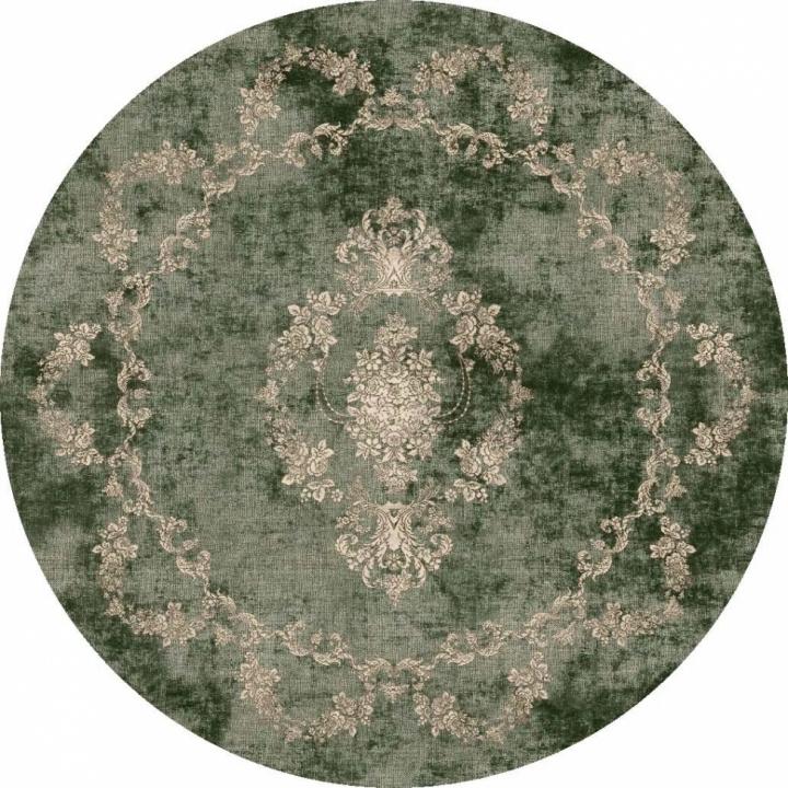 Tapis rond \'Taknis\' 200cm - Vert dans le groupe Décoration / Tapis / Tapis tissés chez Reforma (X10117032)