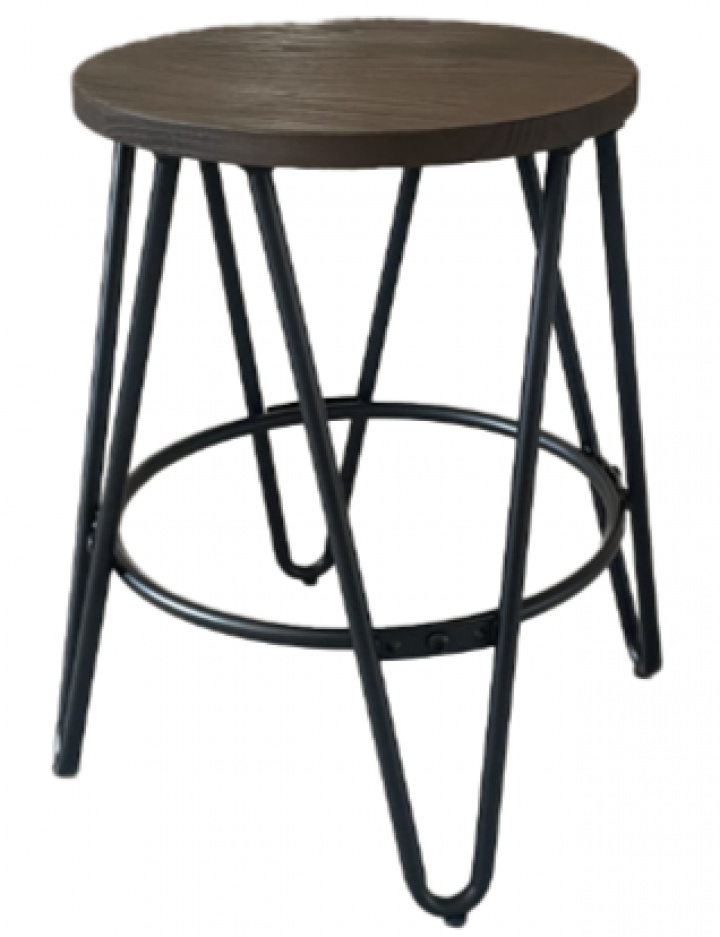 Tabouret \'Rustic\' 45cm - Bois/Acier dans le groupe Meubles / Meubles d\'assise / Tabourets chez Reforma (YD-G18-W)