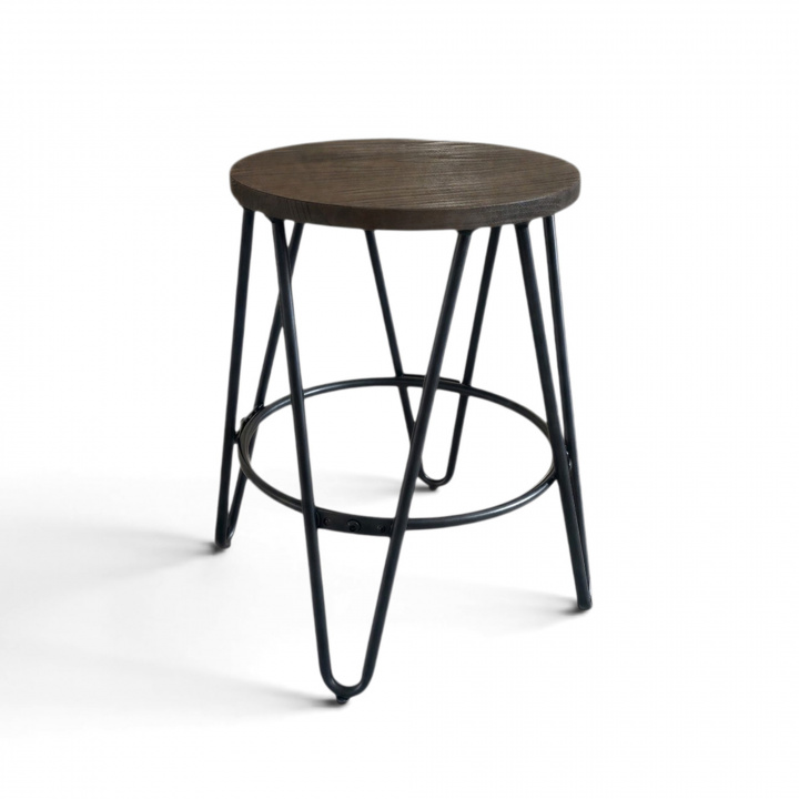 Tabouret \'Rustic\' 45cm - Bois/Acier dans le groupe Meubles / Meubles d\'assise / Tabourets chez Reforma (YD-G18-W)