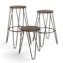 Tabouret \'Rustic\' 45cm - Bois/Acier