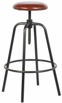 Tabouret \'Industrial\' - Fer/Cuir