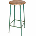 Tabouret \'Wooden Seat\' - Turquoise
