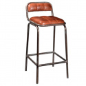 Tabouret avec dossier \'Brooke\' - Cuir