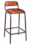 Tabouret avec dossier \'Brooke\' - Cuir