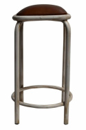 Tabouret industriel Vintage - Brun/Blanc