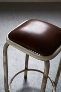 Tabouret industriel Vintage - Brun/Blanc