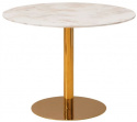 Table à manger \'Marbleous\' Ronde 100cm - Laiton/Blanc